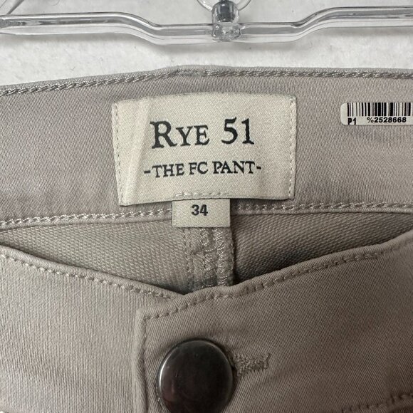 Rye 51 The FC Pant men 34 x 30 Flex Terry comfort stretch light gray knit fabric - Picture 2 of 5